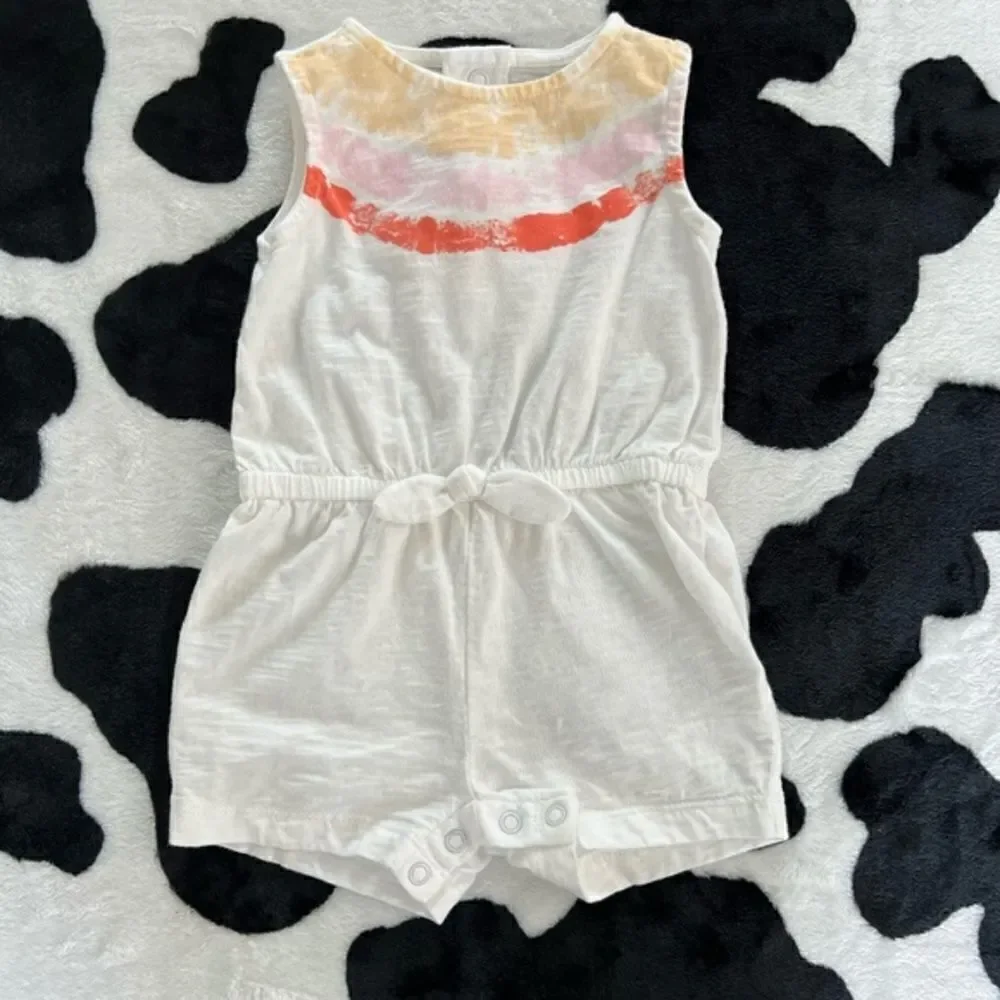 Carter's Embroidered Sleeveless Slub Jersey Romper Baby‎ Girl 6 months